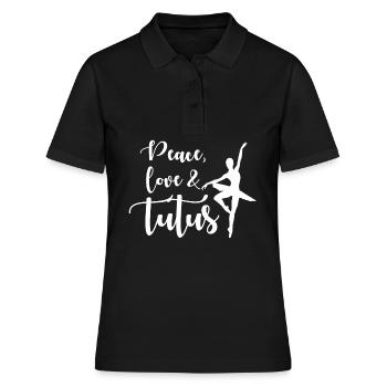 Ballet Dancer with Tutu Ballerina - Frauen Polo Shirt - Schwarz - Vorne - Ailine (174cm)