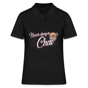 Chai Tea Joke Chai Latte - Polo Femme - noir - Devant - Ailine (174cm)