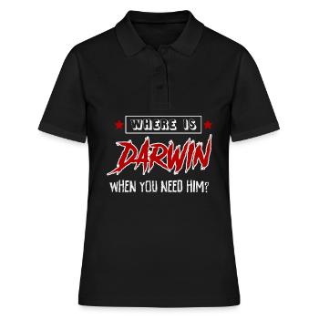 Darwin Darwinism Misanthrope - Frauen Polo Shirt - Schwarz - Vorne - Ailine (174cm)