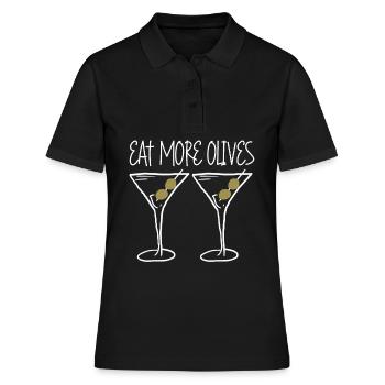 Olives with Martini - Frauen Polo Shirt - Schwarz - Vorne - Ailine (174cm)