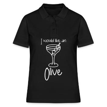 Martini with Olives - Frauen Polo Shirt - Schwarz - Vorne - Ailine (174cm)