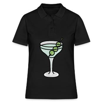 Martini Glas with Olives - Frauen Polo Shirt - Schwarz - Vorne - Ailine (174cm)
