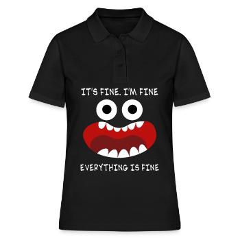 Everything is fine - Frauen Polo Shirt - Schwarz - Vorne - Ailine (174cm)