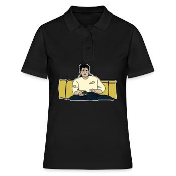 Regarder la télévision sur le canapé paresseux - Polo Femme - noir - Devant - Ailine (174cm)