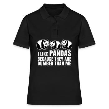 Panda Ours Pandas Panda Géant - Polo Femme - noir - Devant - Ailine (174cm)