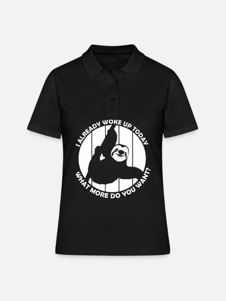 Paresseux Fatigué Endormi Paresseux Lent Paresseux - Polo Femme - noir