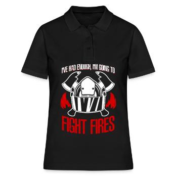 Fire Brigade Firefighter Fireman - Frauen Polo Shirt - Schwarz - Vorne - Ailine (174cm)