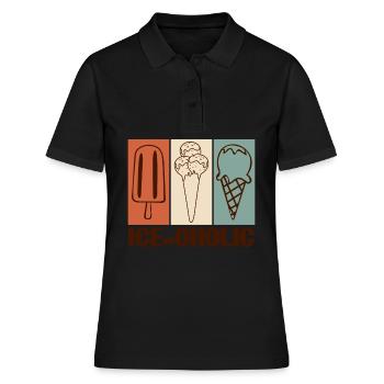 Ice Cream Summer - Frauen Polo Shirt - Schwarz - Vorne - Ailine (174cm)