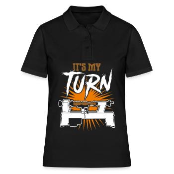 Lathe Woodturning Workshop Wood Turner - Women's Polo Shirt - black - Front - Ailine (174cm)