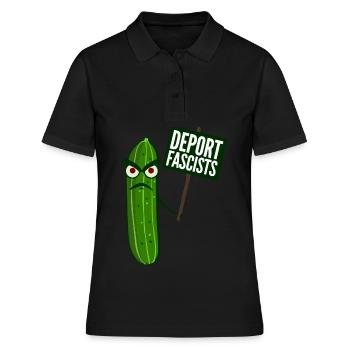 Respect Tolérance Humanité Antifascisme - Polo Femme - noir - Devant - Ailine (174cm)