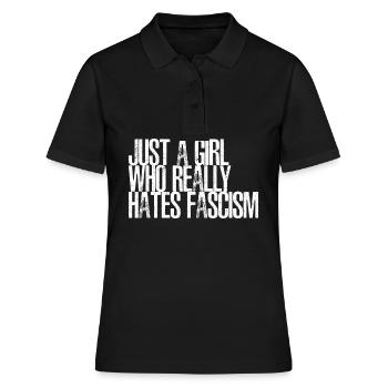 Respect Tolérance Antifascisme - Polo Femme - noir - Devant - Ailine (174cm)