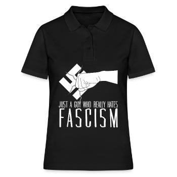 Tolérance Antifascisme Respect - Polo Femme - noir - Devant - Ailine (174cm)