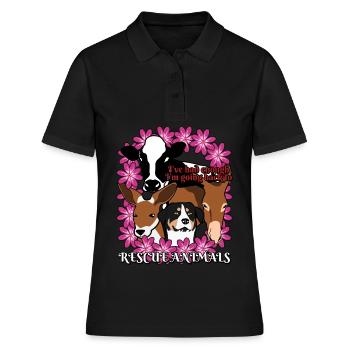 Protection des animaux Vegan Droits des animaux - Polo Femme - noir - Devant - Ailine (174cm)