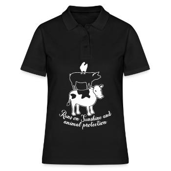 Protection des animaux de sauvetage - Polo Femme - noir - Devant - Ailine (174cm)