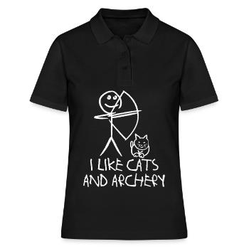 Archery Cat Long Bow Archer Compound Bow - Frauen Polo Shirt - Schwarz - Vorne - Ailine (174cm)