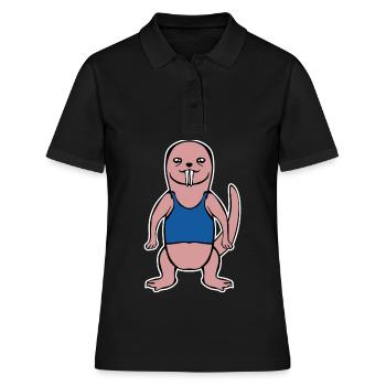 Rat taupe nu avec une chemise - Polo Femme - noir - Devant - Ailine (174cm)