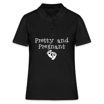 Pregnancy Baby Mother Pretty Pregnant - Frauen Polo Shirt - Schwarz - Vorne - Ailine (174cm)