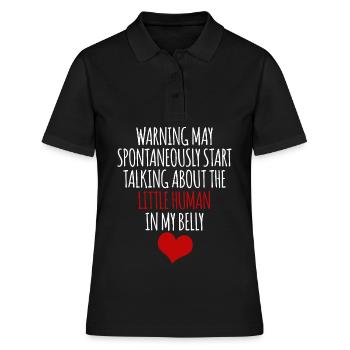 Pregnancy Baby Mother Heart Pregnant - Frauen Polo Shirt - Schwarz - Vorne - Ailine (174cm)