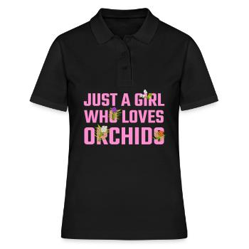 Orchidées Fleurs Orchidée Phalaenopsis - Polo Femme - noir - Devant - Ailine (174cm)