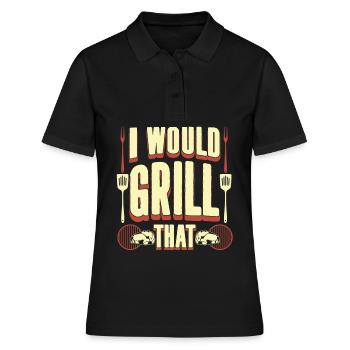 Barbecue Meat Steak BBQ Cook - Frauen Polo Shirt - Schwarz - Vorne - Ailine (174cm)