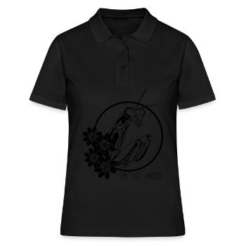Insect Praying Mantis - Frauen Polo Shirt - Schwarz - Vorne - Ailine (174cm)