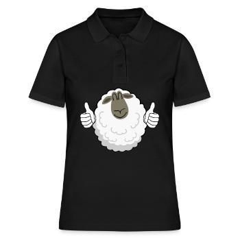 Thumbs up Sheep - Frauen Polo Shirt - Schwarz - Vorne - Ailine (174cm)