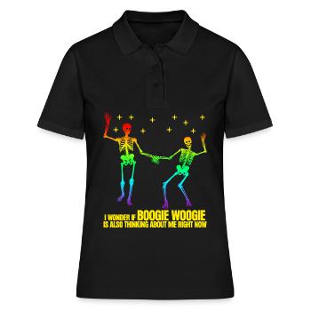 Boogie Woogie Skeleton Dance Swing - Frauen Polo Shirt - Schwarz - Vorne - Ailine (174cm)