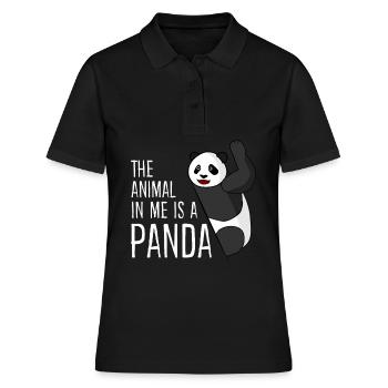 Panda Ours Pandas Panda Géant - Polo Femme - noir - Devant - Ailine (174cm)