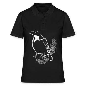 Corbeau Corbeau Arbre Corbeaux Corbeaux - Polo Femme - noir - Devant - Ailine (174cm)