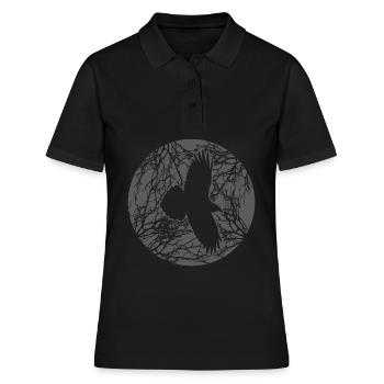 Corbeau Corbeau Corbeaux Corbeaux Lune Corbeaux - Polo Femme - noir - Devant - Ailine (174cm)