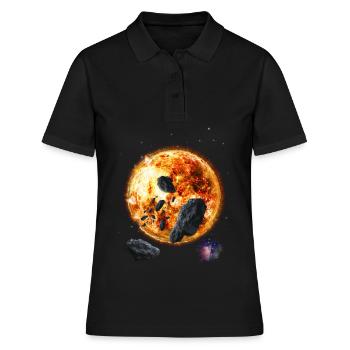 Sonne - Frauen Polo Shirt - Schwarz - Vorne - Ailine (174cm)