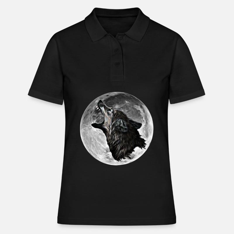Wolf - Women's Polo Shirt - black