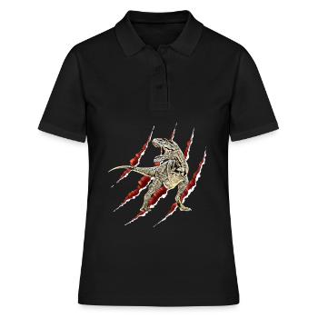 Tyrannosaurus Rex - Frauen Polo Shirt - Schwarz - Vorne - Ailine (174cm)