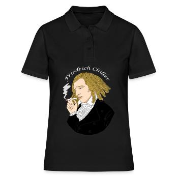 Friedrich Schiller Poivre Cannabis Poivre Chiller - Polo Femme - noir - Devant - Ailine (174cm)