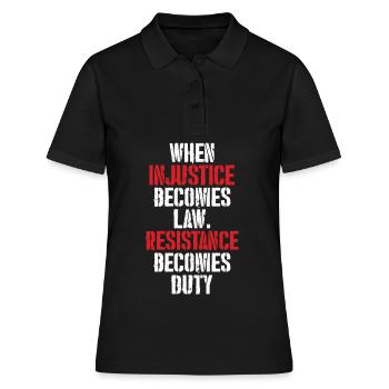 Widerstand Revolution Demo Geschenk - Frauen Polo Shirt - Schwarz - Vorne - Ailine (174cm)