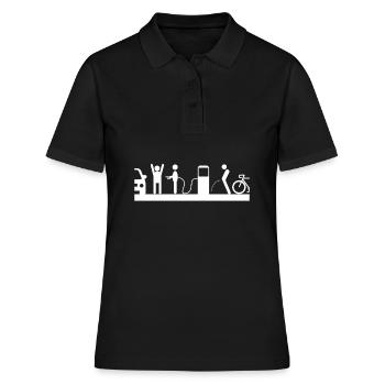 Drôle de vélo voiture stations-service design cadeau - Polo Femme - noir - Devant - Ailine (174cm)