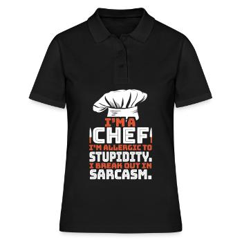 Chefkoch - Frauen Polo Shirt - Schwarz - Vorne - Ailine (174cm)
