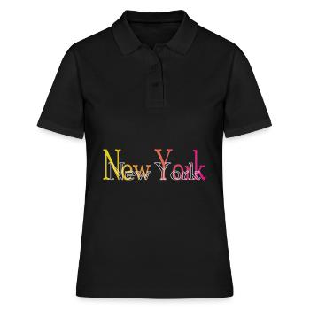 New York - Frauen Polo Shirt - Schwarz - Vorne - Ailine (174cm)