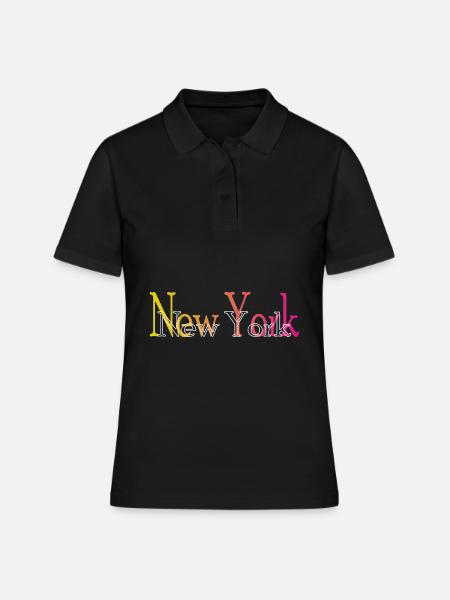 New York - Polo Femme - noir