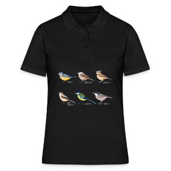 Tit Bird Collection - Vogelbeobachtungsgeschenk - Frauen Polo Shirt - Schwarz - Vorne - Ailine (174cm)