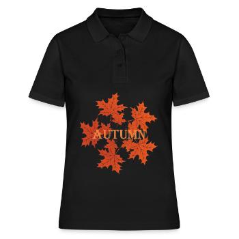 Automne mois, feuilles d’automne - Polo Femme - noir - Devant - Ailine (174cm)
