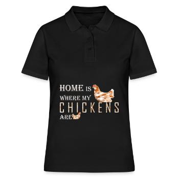 Fermier, volaille élevant des poulets - Polo Femme - noir - Devant - Ailine (174cm)