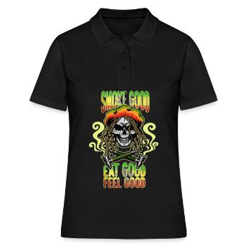 Weed Cannabis Marijuana Pot Geschenk - Frauen Polo Shirt - Schwarz - Vorne - Ailine (174cm)