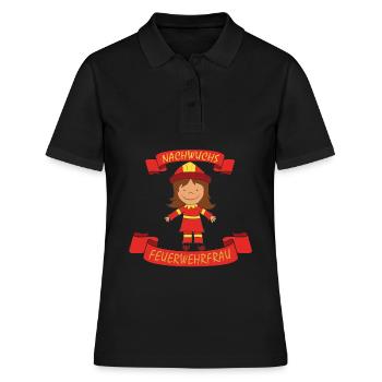 kleine nachwuchs Feuerwehrfrau Feuerwehr - Frauen Polo Shirt - Schwarz - Vorne - Ailine (174cm)