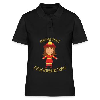 nachwuchs Feuerwehrfrau Jugendfeuerwehr löschen - Frauen Polo Shirt - Schwarz - Vorne - Ailine (174cm)