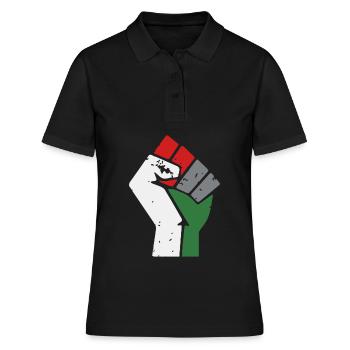 Gaza libre Palestine Poing - Polo Femme - noir - Devant - Ailine (174cm)