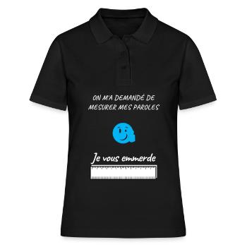 Mesurer ses paroles - Polo Femme - noir - Devant - Ailine (174cm)