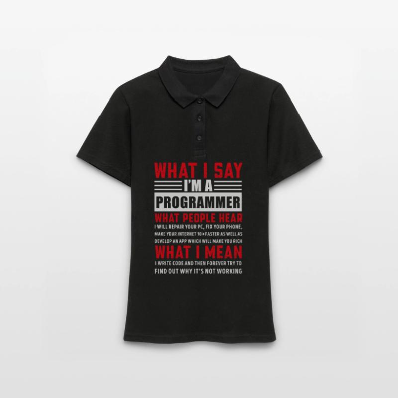 Drôle de programmation Coding Programmer Cadeau Polo Femme