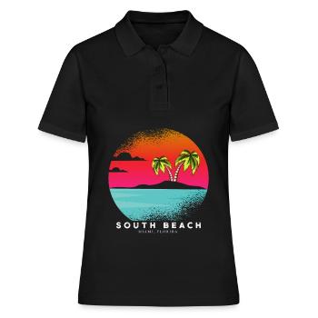 Miami Floride South Beach Vacances d’été - Polo Femme - noir - Devant - Ailine (174cm)