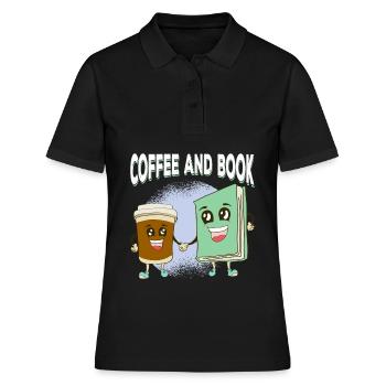 Kaffee und Bücher - Leseratte - Frauen Polo Shirt - Schwarz - Vorne - Ailine (174cm)